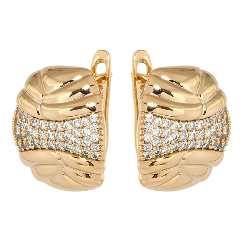 Серьги Xuping Позолота 18K английский замок Инкрустация цирконием фото №1