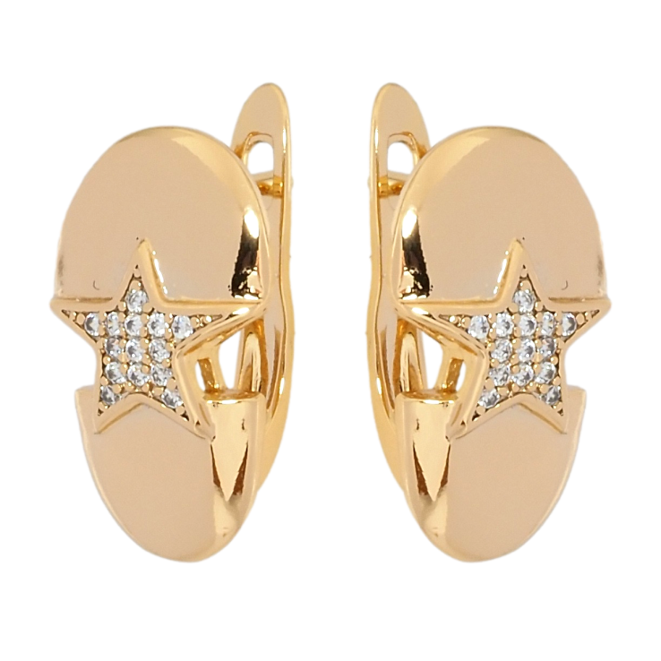 Сережки Xuping Позолота 18K англійський замок Зірочки з цирконієм фото №18