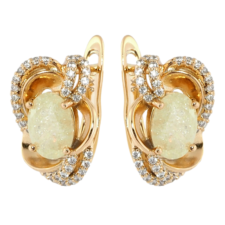 Сережки Xuping Позолота 18K англійський замок Квіткові мотиви з жовтими фіанітами і цирконієм фото №20