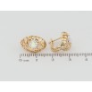 Сережки Xuping Позолота 18K англійський замок Декоративні овали з цирконієм та райдужними фіанітами фото №2