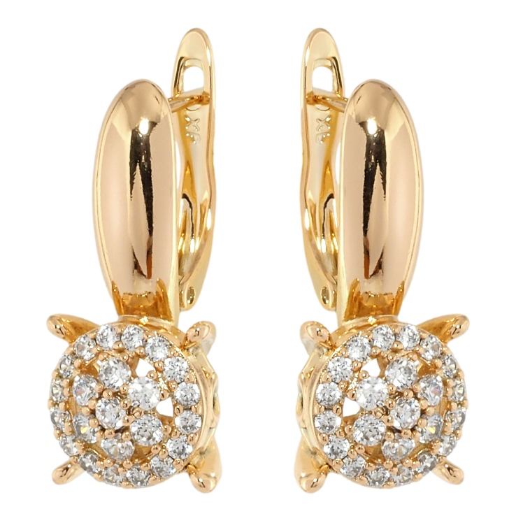 Сережки Xuping Позолота 18K англійський замок Інкрустація цирконієм фото №8