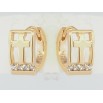 Сережки Xuping Позолота 18K колечка Прямокутники з хрестиками фото №3