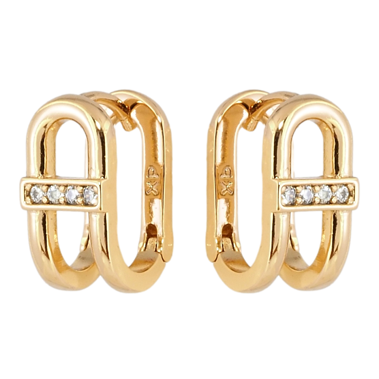 Сережки Xuping Позолота 18K колечка Декоративні з цирконієм фото №14