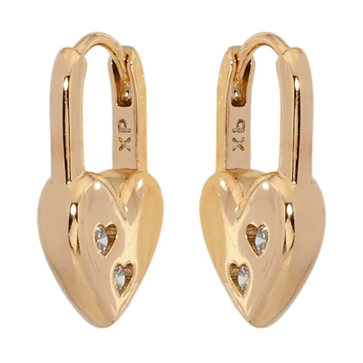 Серьги Xuping Позолота 18K колечки Сердечки-замочки фото №20