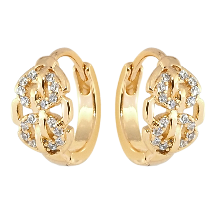 Серьги Xuping Позолота 18K колечки Декоративный узор цирконием фото №21