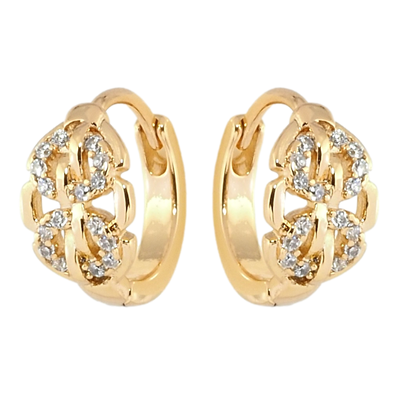 Сережки Xuping Позолота 18K колечка Декоративний візерунок цирконієм фото №17