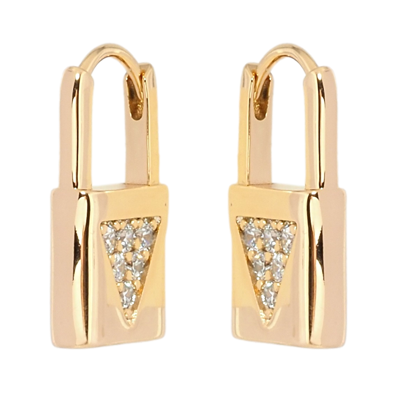 Серьги Xuping Позолота 18K колечки Замочки с цирконием фото №20