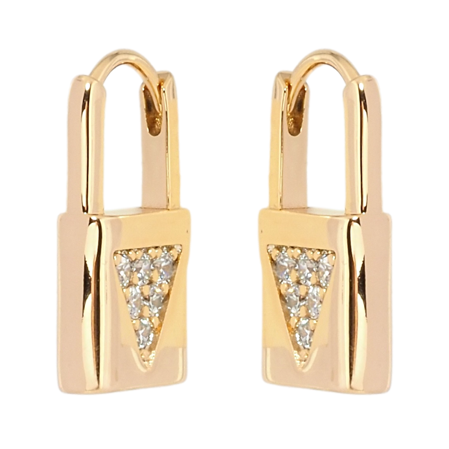 Сережки Xuping Позолота 18K колечка Замочки з цирконієм фото №1