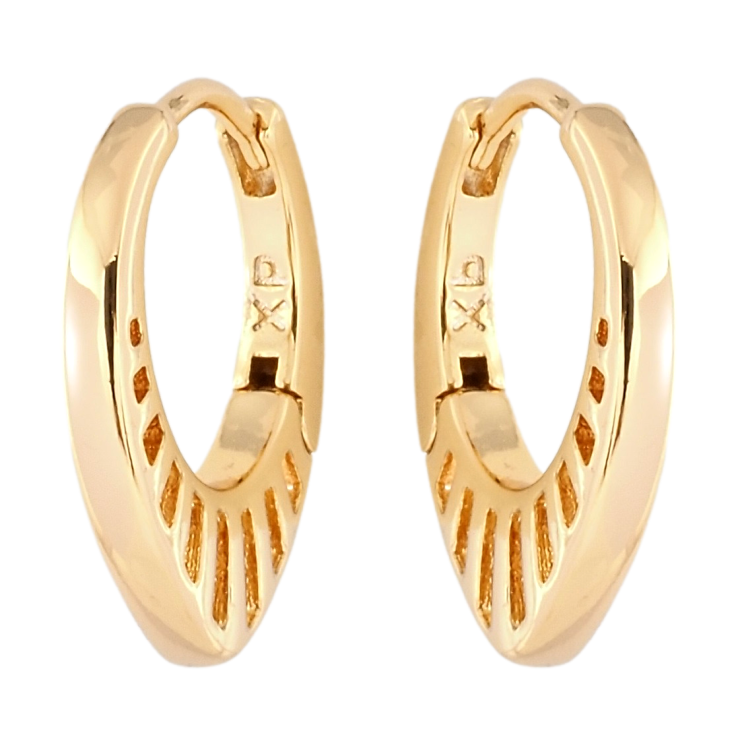 Серьги Xuping Позолота 18K колечки Резной боковой узор фото №5