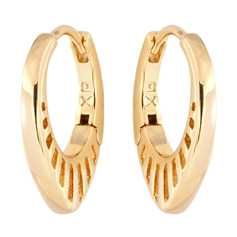 Сережки Xuping Позолота 18K колечка Різьблений бічний візерунок фото №1
