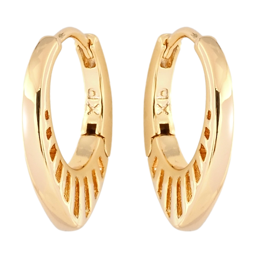 Серьги Xuping Позолота 18K колечки Резной боковой узор фото №1