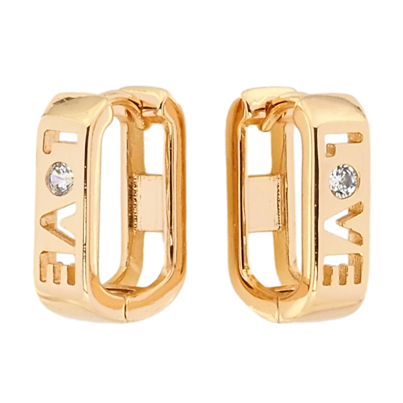 Сережки Xuping Позолота 18K колечка Love фото №5