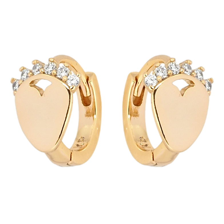 Серьги Xuping Позолота 18K колечки Декоративные сердечки с цирконием фото №22