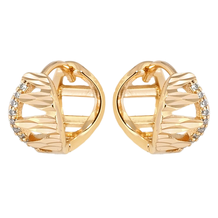 Серьги Xuping Позолота 18K колечки Декоративный узор с цирконием фото №9