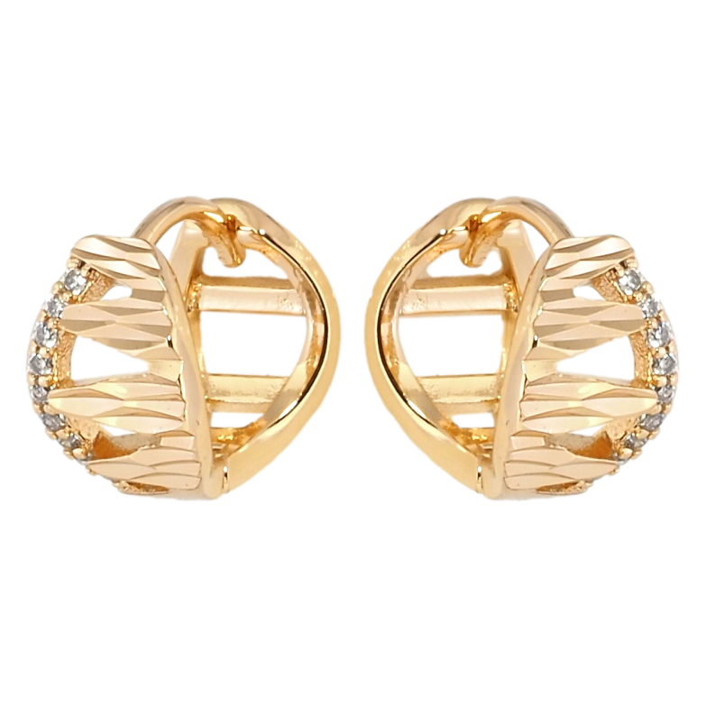 Серьги Xuping Позолота 18K колечки Декоративный узор с цирконием фото №12