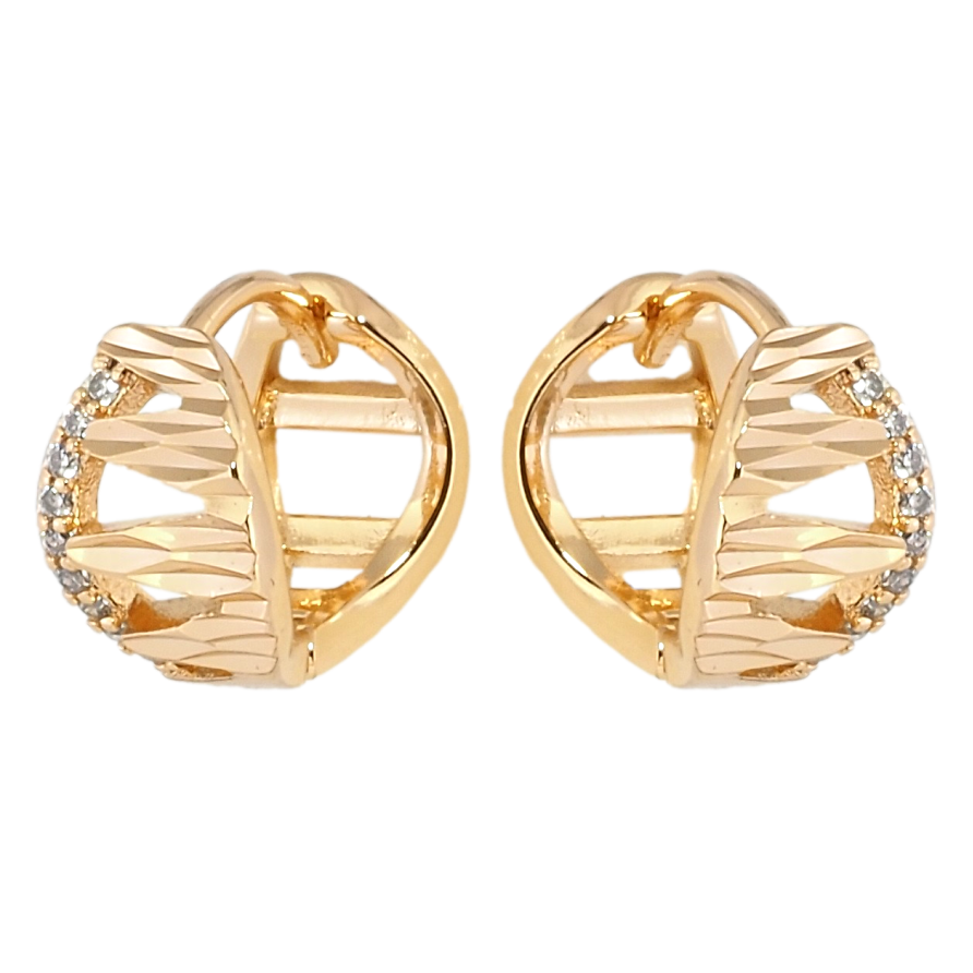 Сережки Xuping Позолота 18K колечка Декоративний візерунок з цирконієм фото №1