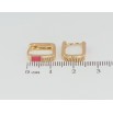 Сережки Xuping Позолота 18K колечка Прямокутні з рожевою емаллю фото №2