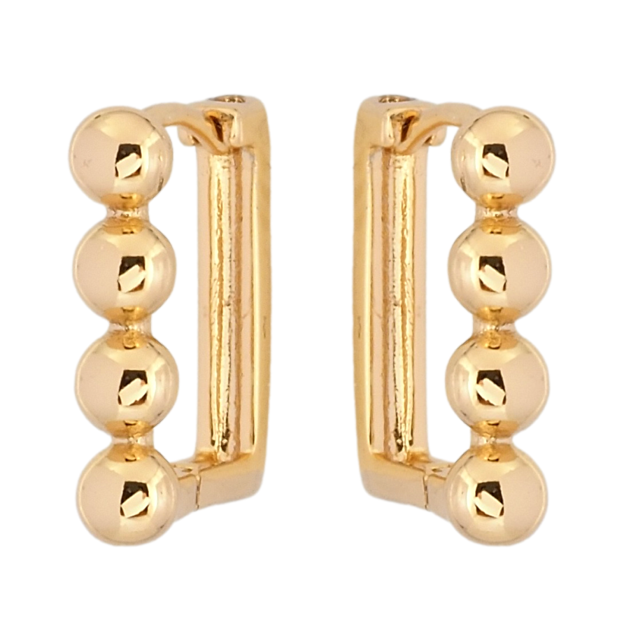 Серьги Xuping Позолота 18K колечки Дорожки шариков фото №1