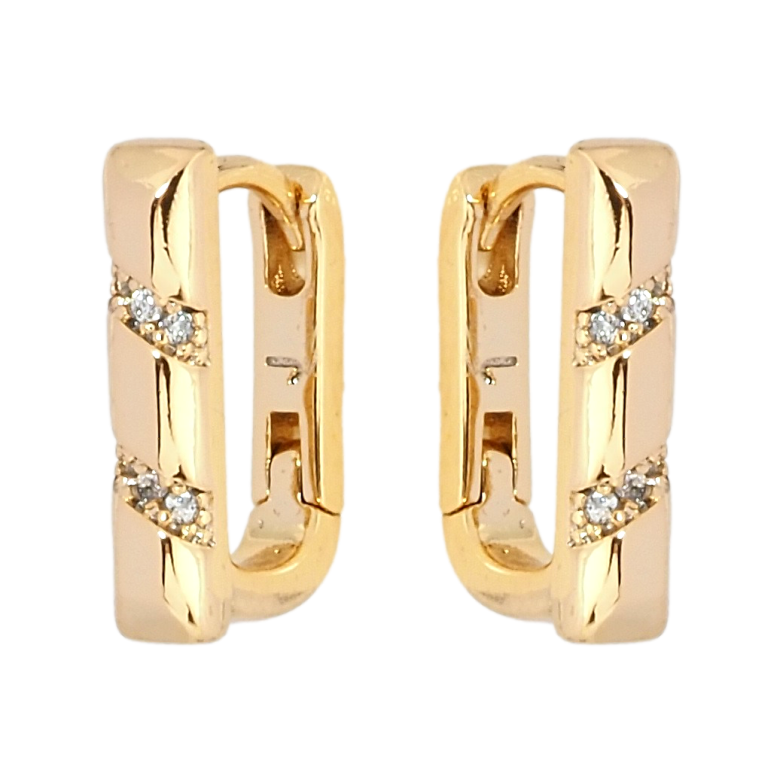 Серьги Xuping Позолота 18K колечки Узор цирконием фото №1