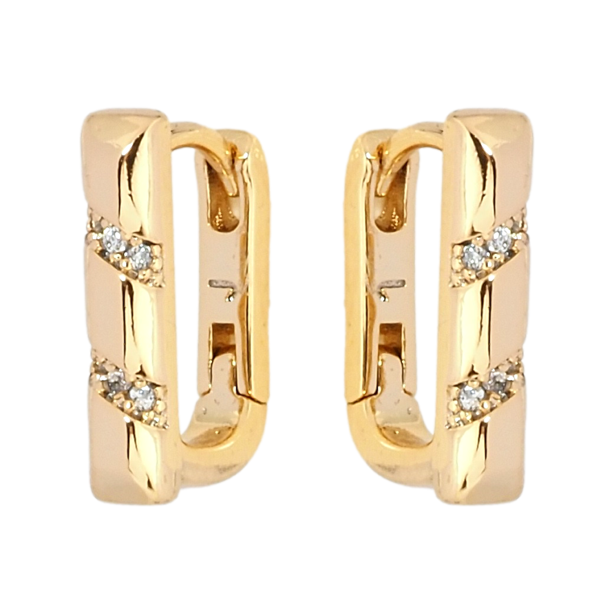 Серьги Xuping Позолота 18K колечки Узор цирконием фото №1