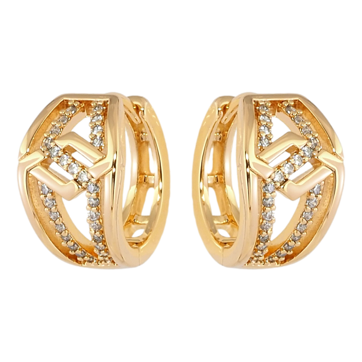 Серьги Xuping Позолота 18K колечки Декоративный узор с цирконием фото №5