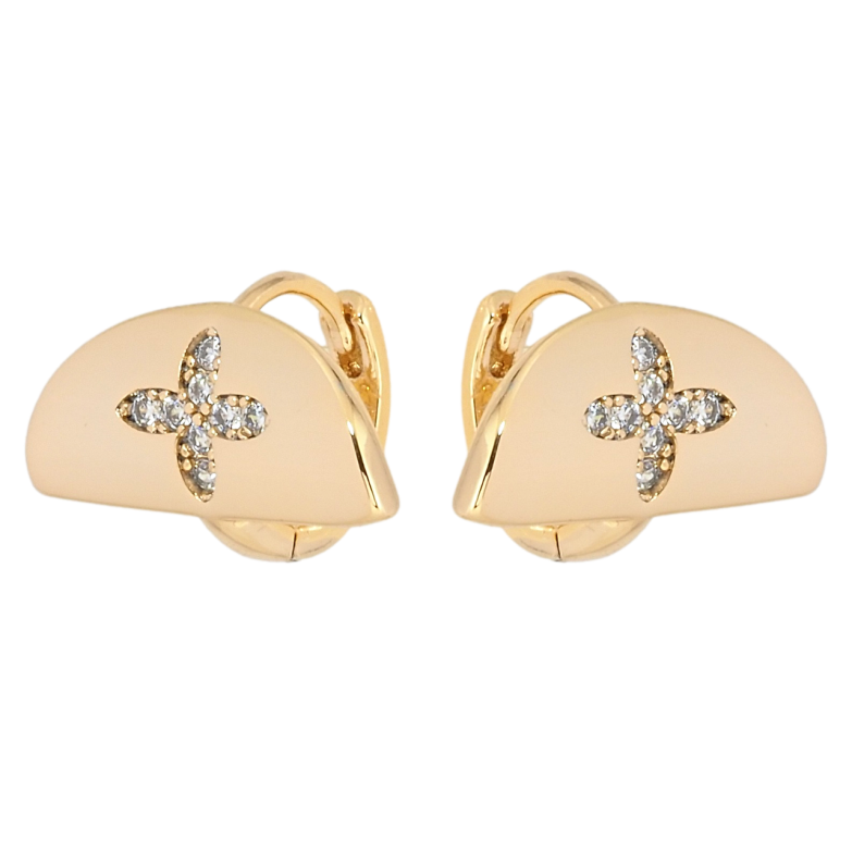 Сережки Xuping Позолота 18K колечка Декоративний візерунок з цирконієм фото №1