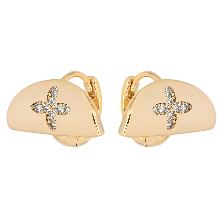 Сережки Xuping Позолота 18K колечка Декоративний візерунок з цирконієм фото №1