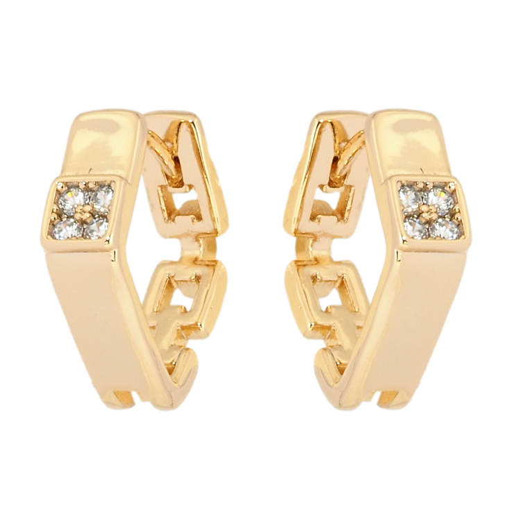 Серьги Xuping Позолота 18K колечки Декоративный узор с цирконием фото №10