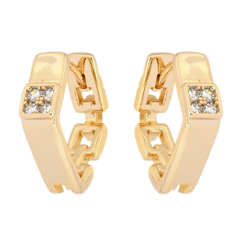 Серьги Xuping Позолота 18K колечки Декоративный узор с цирконием фото №1
