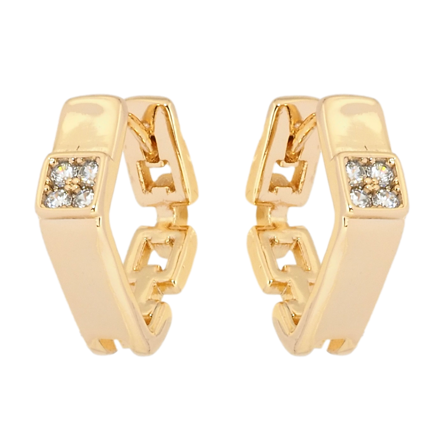 Серьги Xuping Позолота 18K колечки Декоративный узор с цирконием фото №1