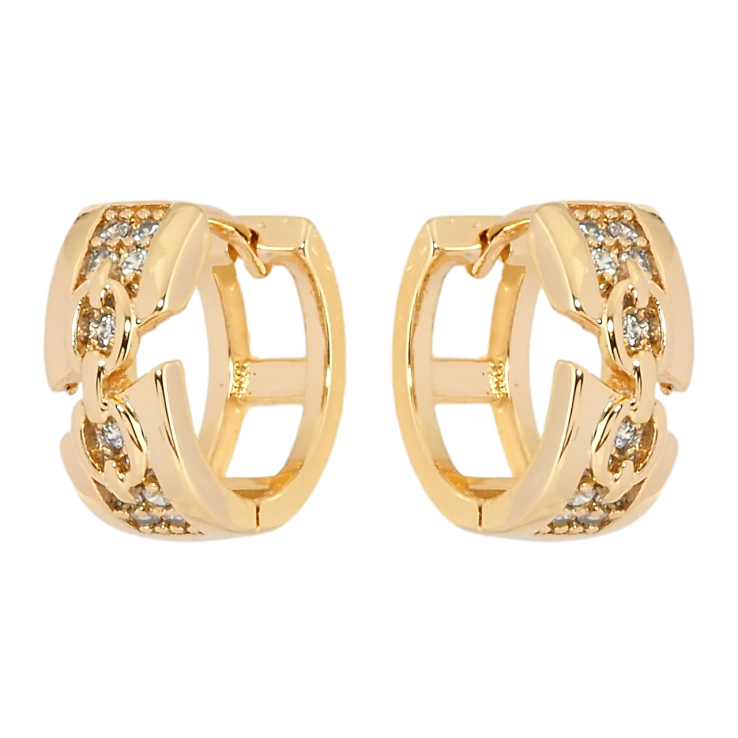 Сережки Xuping Позолота 18K колечка Візерунок з цирконієм фото №16