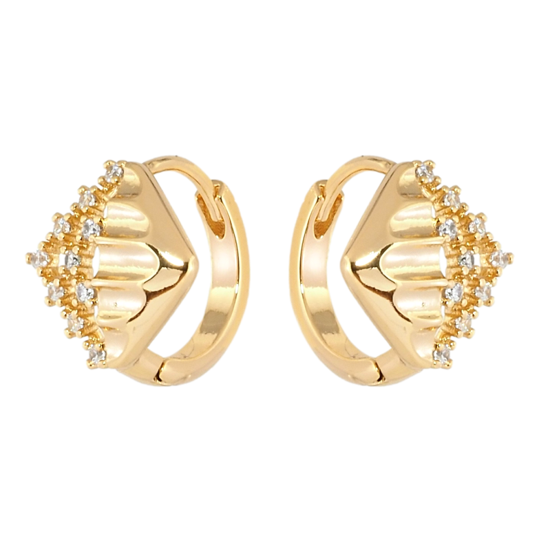 Сережки Xuping Позолота 18K колечка Ромби з цирконієм фото №1