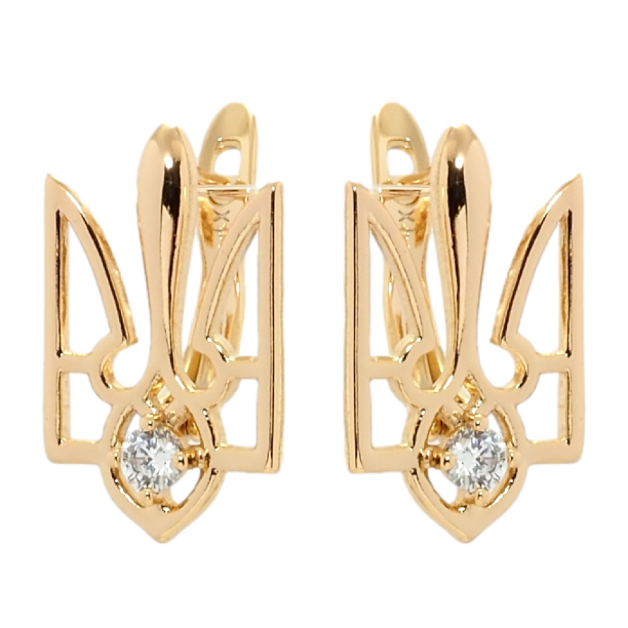 Серьги Xuping цвет 18K английский замок Герб Украины фото №1