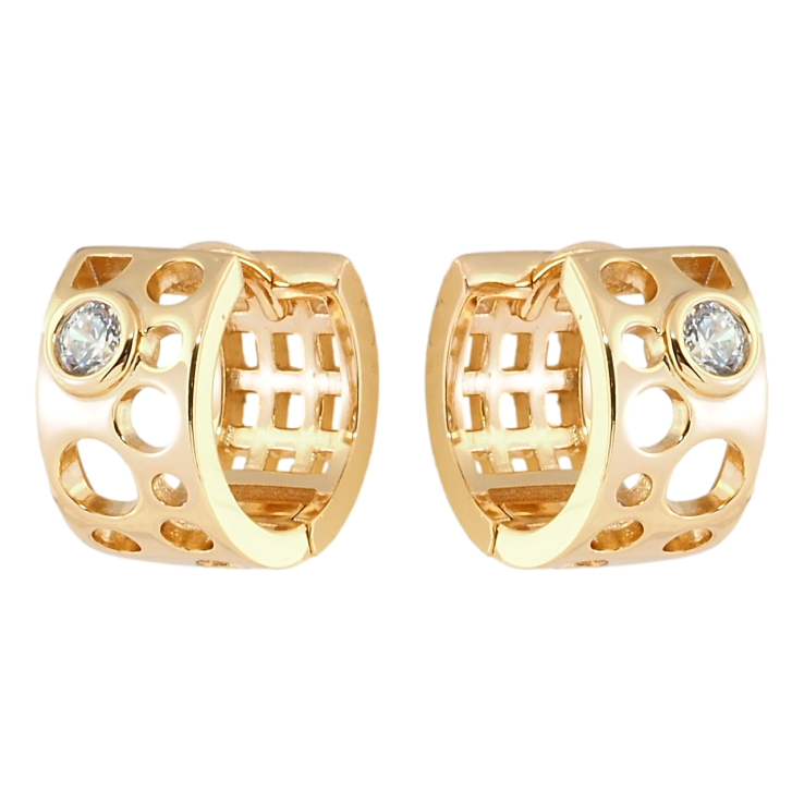 Серьги Xuping Позолота 18K колечки Резной узор с цирконием фото №25
