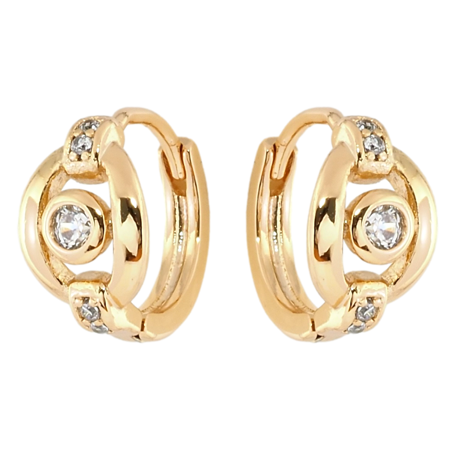Серьги Xuping Позолота 18K колечки Декоративный узор с цирконием фото №1