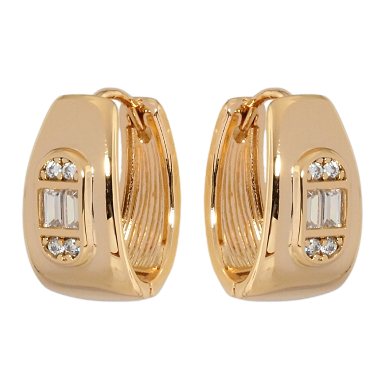 Серьги Xuping Позолота 18K колечки Декоративный узор с цирконием фото №1