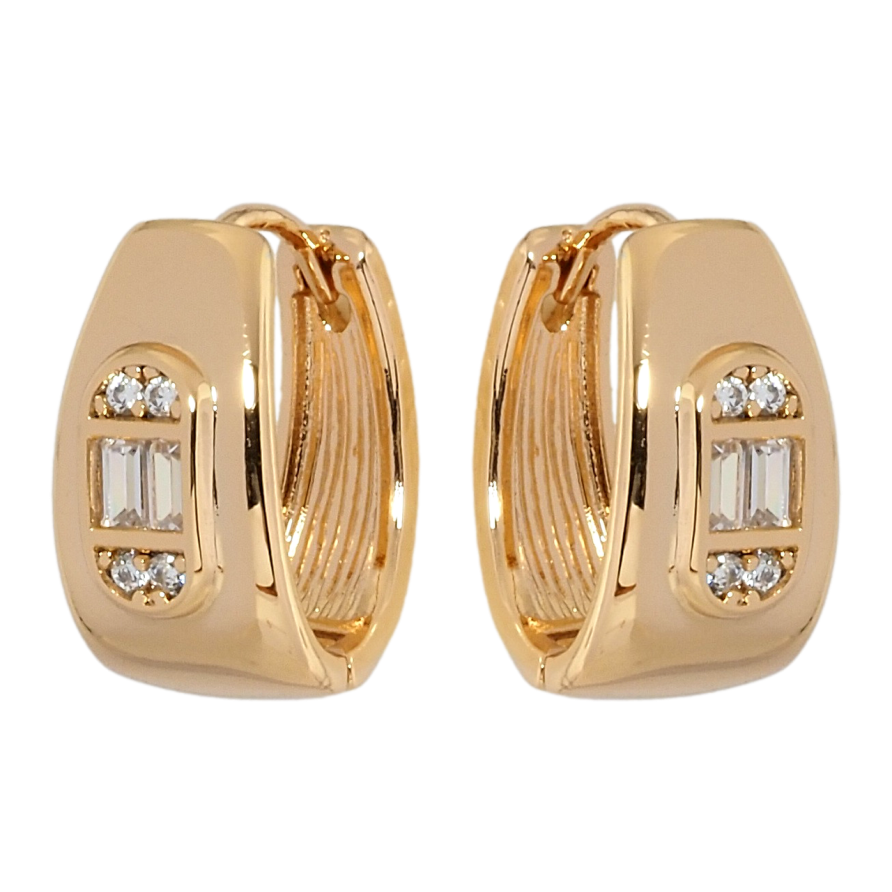 Сережки Xuping Позолота 18K колечка Декоративний візерунок з цирконієм фото №1