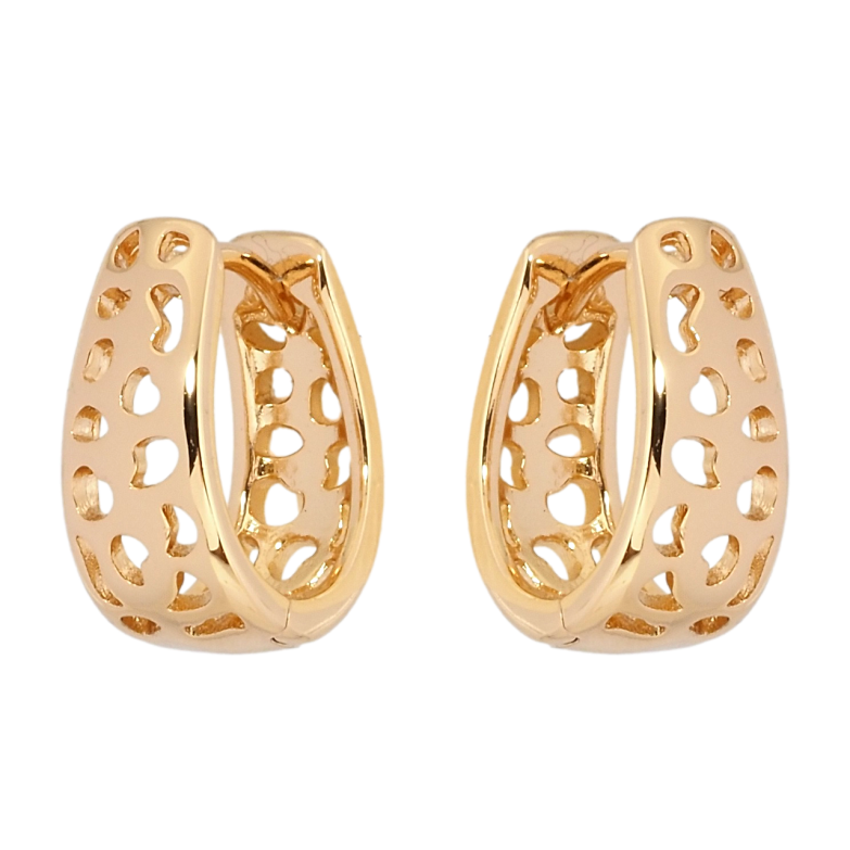 Сережки Xuping Позолота 18K колечка Декоративний різьблений орнамент фото №1