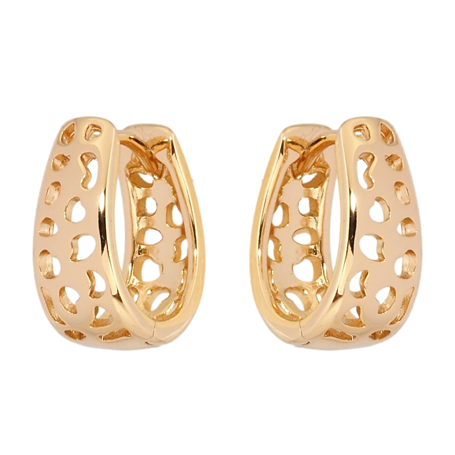 Серьги Xuping Позолота 18K колечки Декоративный резной орнамент фото №1