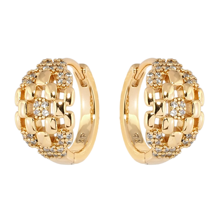 Серьги Xuping Позолота 18K колечки Декоративный узор с цирконием фото №2