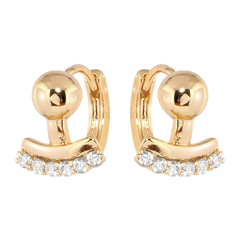 Серьги Xuping Позолота 18K колечки Декоративный узор с цирконием фото №1