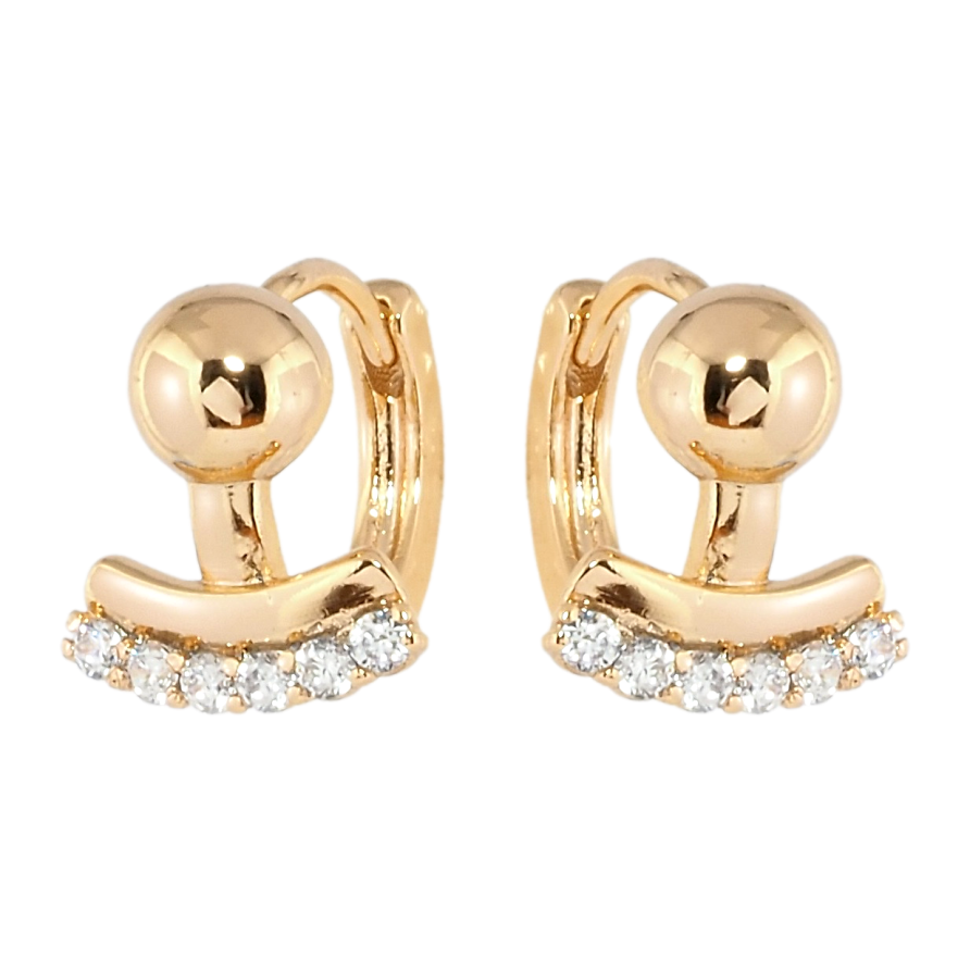 Серьги Xuping Позолота 18K колечки Декоративный узор с цирконием фото №1