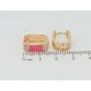 Сережки Xuping Позолота 18K колечка Інкрустація цирконієм із рожевою емаллю фото №2