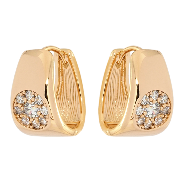 Сережки Xuping Позолота 18K колечка Візерунок цирконієм фото №14