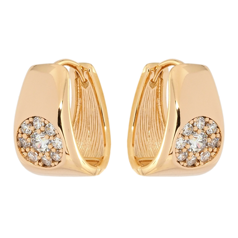 Сережки Xuping Позолота 18K колечка Візерунок цирконієм фото №7