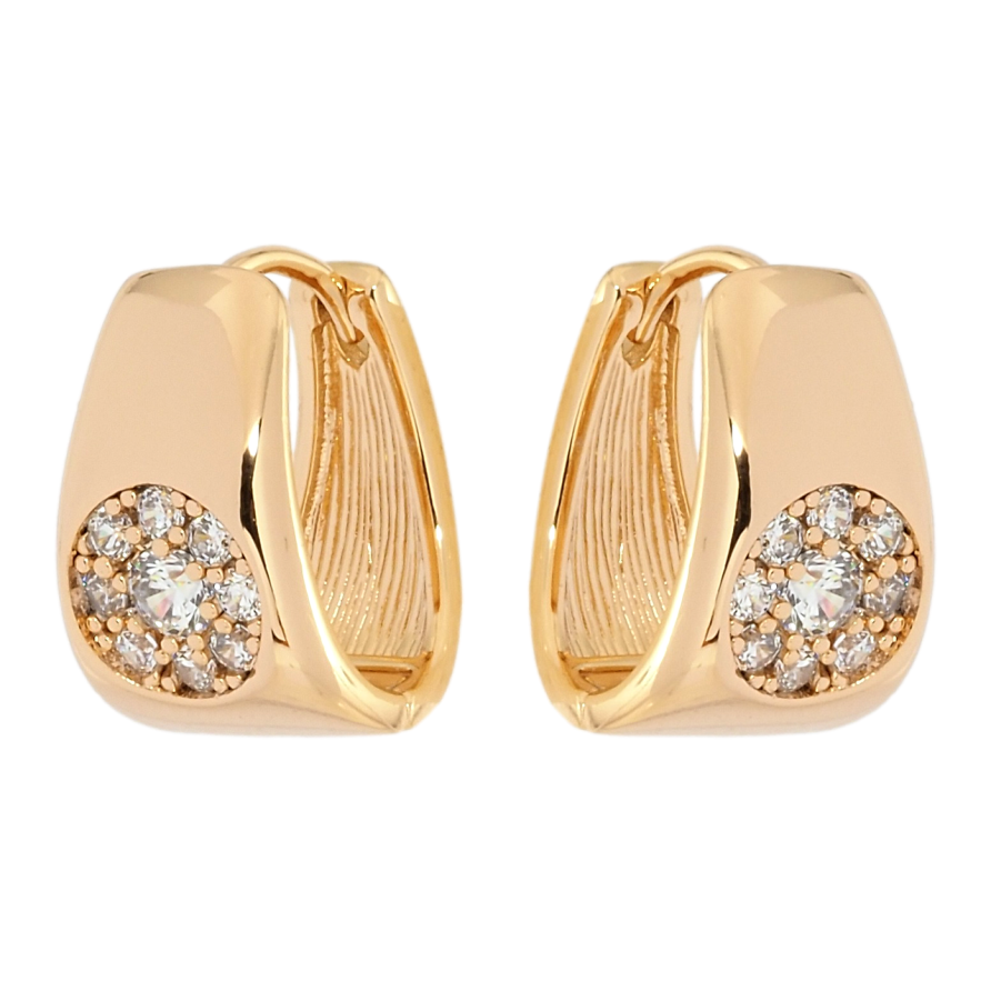 Серьги Xuping Позолота 18K колечки Узор цирконием фото №1