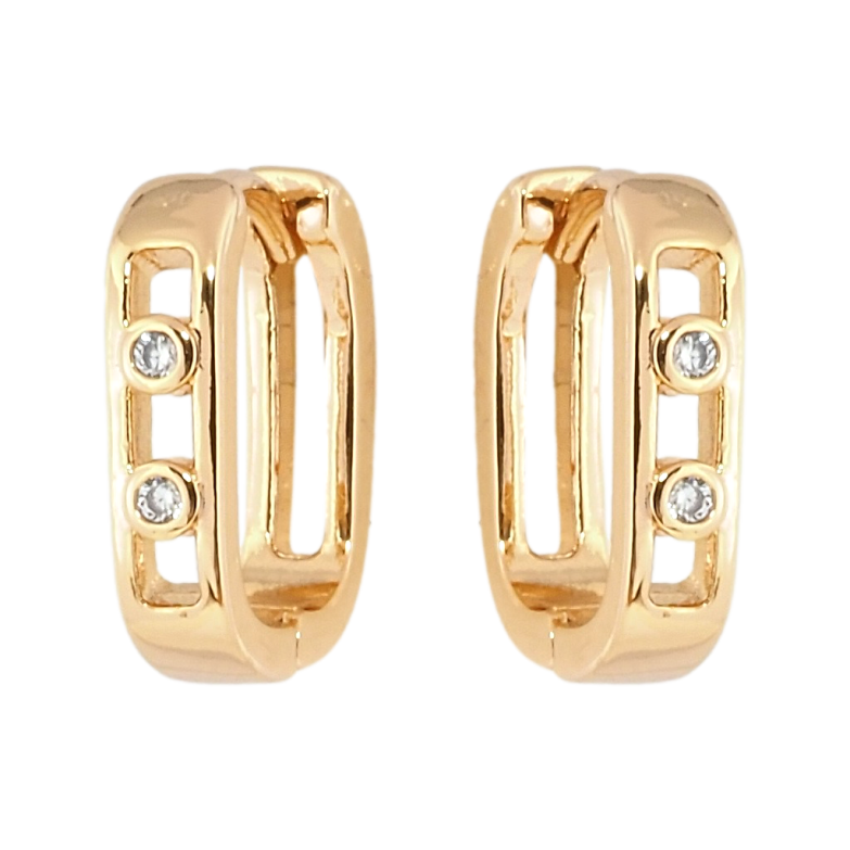 Серьги Xuping Позолота 18K колечки Узор с цирконием фото №7