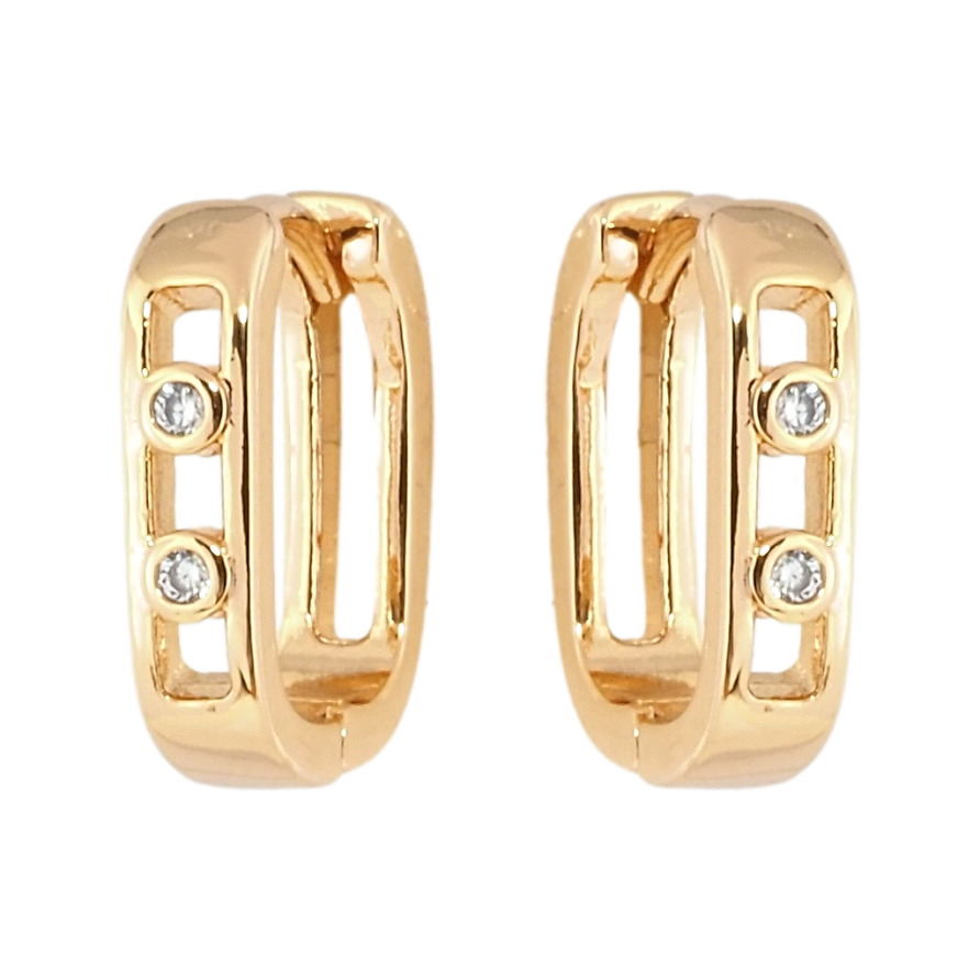 Серьги Xuping Позолота 18K колечки Узор с цирконием фото №1