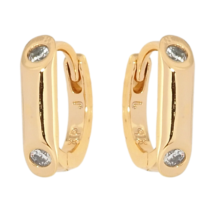 Сережки Xuping Позолота 18K колечка Візерунок з цирконієм фото №1