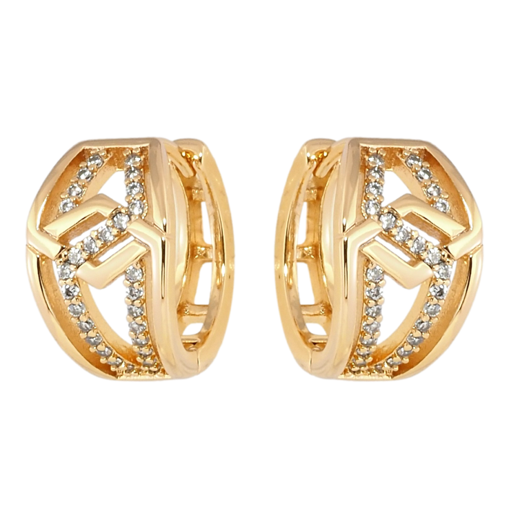 Серьги Xuping Позолота 18K колечки Декоративный узор с цирконием фото №11